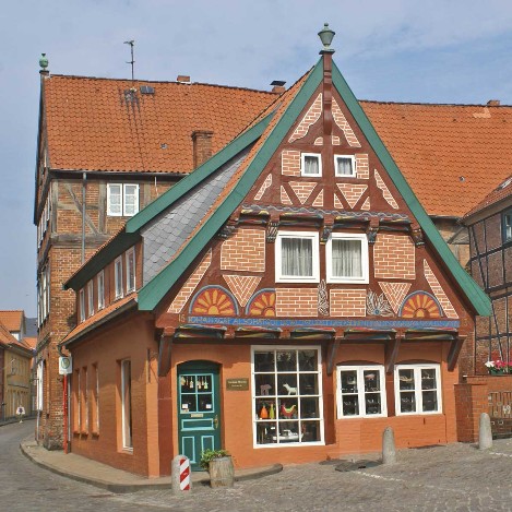 Lauenburg, Fachwerkhaus Elbstraße 49, zum Marktplatz, sog. Mensingsches Haus von 1573